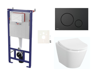 Cenově zvýhodněný závěsný WC set SAT do lehkých stěn / předstěnová montáž+ WC Vitra Integra SIKOSSINTRESU68K