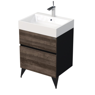 LUXE um. skř 60cm černá břidl/dřevo lesk LUXE60CDLBU