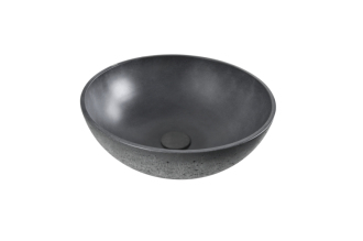 Umyvadlo na desku SAT Cemento 42x42 cm antracit bez přepadu CEM4242A