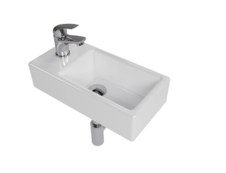 Koupelnový set závěsného levého umývátka Brevis, pákové baterie a sifonu KSETBRE2L