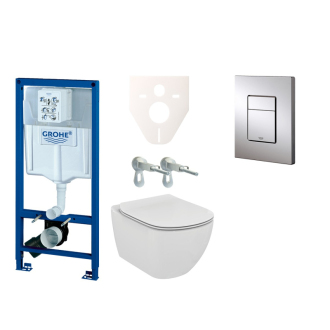 Cenově zvýhodněný závěsný WC set Grohe do lehkých stěn / předstěnová montáž+ WC Ideal Standard Tesi 38528SET-KF