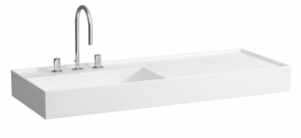 Umyvadlo Laufen Kartell By Laufen 120x46 cm otvor pro baterii, bez přepadu H8133324001111