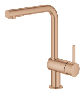 Dřezová baterie Grohe Minta s vytahovací sprškou, 2 proudy Warm Sunset 30274DA0