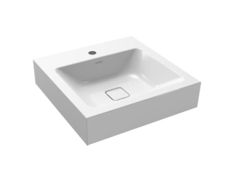 Umyvadlo na stěnu Kaldewei CONO 3079, 50x50 cm, bez přepadu, 1 otvor, bílá, Perl-Effekt  908606013001