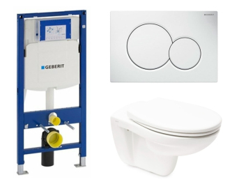 Cenově zvýhodněný závěsný WC set Geberit do lehkých stěn / předstěnová montáž+ WC Vitra Normus SIKOGESNORS01