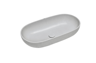 Umyvadlo na desku SAT Cemento 65x35 cm šedá bez přepadu CEM6535TS