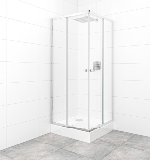 Sprchový kout čtverec 80x80x185 cm Multi Basic chrom lesklý + vanička SIKOBKMUQ80CRT