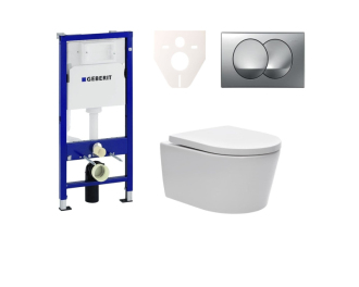 Cenově zvýhodněný závěsný WC set Geberit do lehkých stěn / předstěnová montáž+ WC SAT Brevis SIKOGES6W72