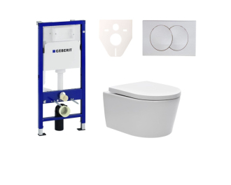 Cenově zvýhodněný závěsný WC set Geberit do lehkých stěn / předstěnová montáž+ WC SAT Brevis SIKOGES6W7