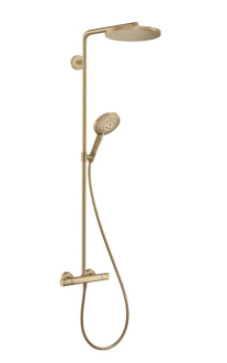 Sprchový systém Hansgrohe Raindance Select S na stěnu s termostatickou baterií kartáčovaný bronz 27633140