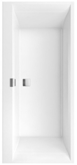 Obdélníková vana Villeroy & Boch Squaro 180x80 cm litý mramor levá i pravá UBQ180SQE2DV-01