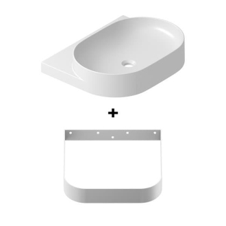 Umyvadlo Ravak Yard 60,5x12,5x50 cm s bílou konzolí X000001532