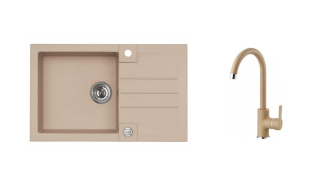 Set dřezu a baterie Alveus Rock 130 + Tonia / 55 beige SETA066