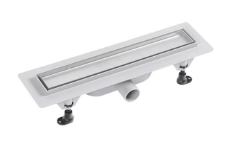 Sprchový žlab Polysan 40 cm polypropylen šedá lesk pro vložení dlažby 72836