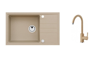 Set dřezu a baterie Alveus Intermezzo 130 + Tonia / 55 beige SETA025