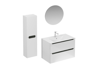 Koupelnová sestava s umyvadlem včetně umyvadlové baterie, vtoku a sifonu Naturel Stilla bílá lesk KSETSTILLA005