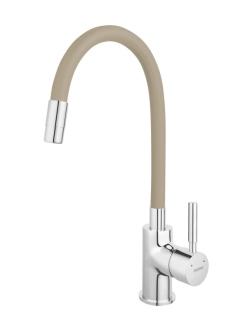 Dřezová baterie Novaservis se silikonovým ramínkem béžová/chrom 70710,0BE