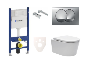 Cenově zvýhodněný závěsný WC set Geberit do lehkých stěn / předstěnová montáž+ WC SAT Brevis SIKOGES7W72S