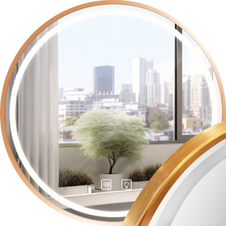 REA Zrcadlo LED 80cm broušená růžovo-zlatá HOM-05509