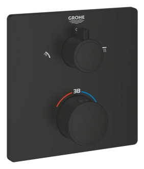 Sprchová baterie Grohe Grohtherm bez podomítkového tělesa černá matná 1022092430