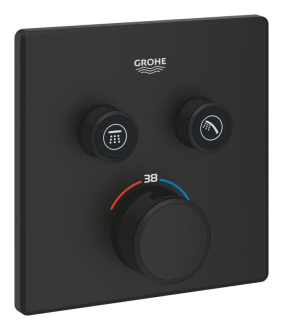 Vanová baterie Grohe Grohtherm Smartcontrol bez podomítkového tělesa phantom black 102166KF00