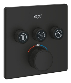 Vanová baterie Grohe Grohtherm Smartcontrol bez podomítkového tělesa phantom black 102167KF00