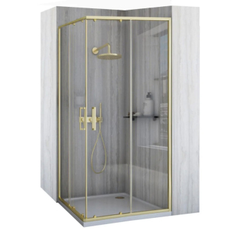 REA City sprchový kout 80x100, kartáčovaná zlatá  REA-K6445