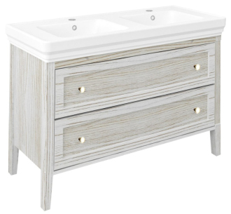 CROSS umyvadlová skříňka 116x77,5x49,5cm, 2x zásuvka, starobílá CR225