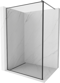 Mexen Kioto Walk-in sprchová stěna 140x200, černý vzor, šedá kartáč. 800-140-101-66-70