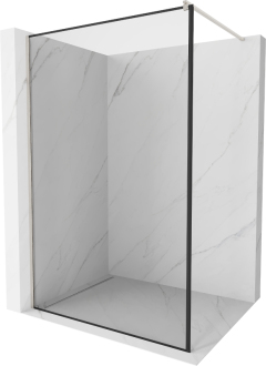 Mexen Kioto Walk-in sprchová stěna 140x200, černý vzor, broušený nikl 800-140-101-97-70