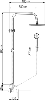 NIL Baterie sprchová s hlavovou a ruční sprchou-rozteč 150mm zlatá-kartáčovaná NL182.5/7ZK