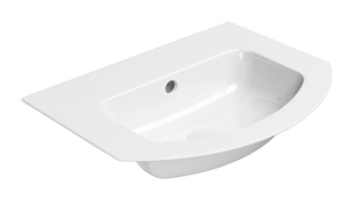 PURA keramické umyvadlo Slim oblé 62x48cm, broušená hrana, bez otvoru, bílá 88279011