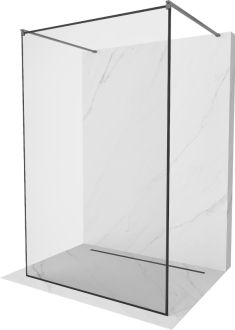 Mexen Kyoto volně stojící sprchová stěna 110 x 200 cm, černý vzor 8 mm, kartáčovaná pistolová šedá - 800-110-002-66-70