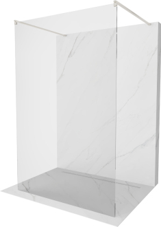 Mexen Kyoto volně stojící sprchová stěna 140 x 200 cm, 8 mm transparentní, kartáčovaný nikl - 800-140-002-97-00