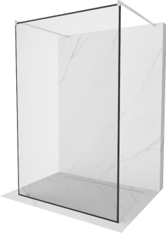 Mexen Kyoto volně stojící sprchová stěna 100 x 200 cm, černý vzor 8 mm, kartáčovaný nikl - 800-100-002-97-70