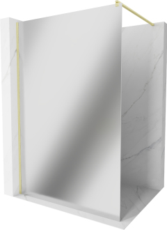 Mexen Kioto Walk-in sprchová stěna 130x200 cm, 8 zrcadlo, broušené zlato 800-130-101-55-50