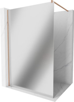 Mexen Kioto Walk-in sprchová stěna 90x200 cm, 8 zrcadlo, kartáčovaná měď 800-090-101-65-50