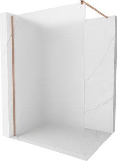 Mexen Kioto Walk-in sprchová stěna 140x200 cm, mráz 8, kartáčovaná měď 800-140-101-65-30