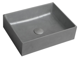 FORMIGO betonové umyvadlo na desku, 47,5x36,5cm, stříbrná FG119