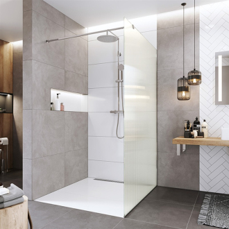 Novea sprchová stěna, 70 x 200 cm, sklo 8mm, Line, lišta ke stěně, EASY CK10600HL