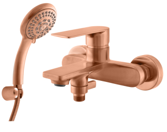 NIL Baterie vanová se sprchou a pev.drž.-rozteč 150mm zlatá růžová - kartáč. NL154.5/1ZRK