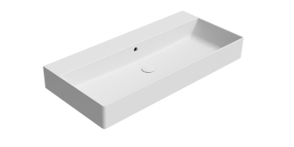 KUBE X keramické umyvadlo 100x47cm, broušená spodní hrana, bez otvoru, bílá mat 94239009