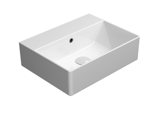 KUBE X keramické umyvadlo 45x35cm, broušená spodní hrana, bez otvoru, bílá 94859011
