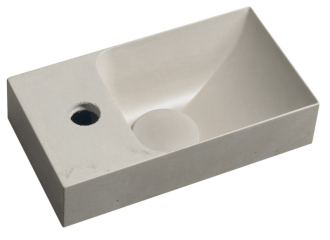 PICCOLINO betonové umývátko 30,8x17cm, baterie vlevo, písková PK30014