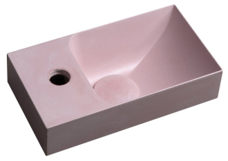 PICCOLINO betonové umývátko 30,8x17cm, baterie vlevo, růžová PK30021