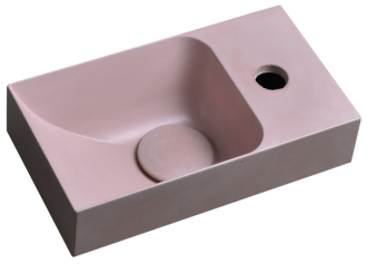 PICCOLINO betonové umývátko 30,8x17cm, baterie vpravo, růžová PK30521