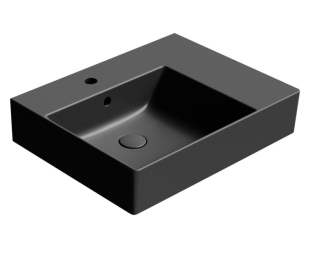 KUBE X keramické umyvadlo 60x47cm, s odkládací plochou vpravo, černá mat 9438126