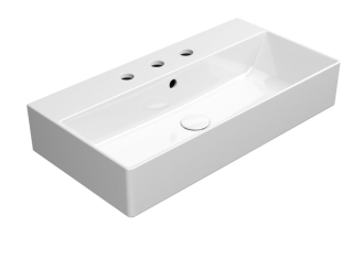 KUBE X keramické umyvadlo 70x37cm, broušená spodní hrana, 3 otvory, bílá  94559311