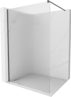 Mexen Kyoto Walk-in sprchová stěna 80 x 200 cm, pruhy 8 mm, pistolová šedá kartáčovaná - 800-080-101-66-09