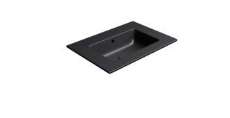 PURA keramické umyvadlo Slim 62x46cm, bez otvoru, černá mat 8884026